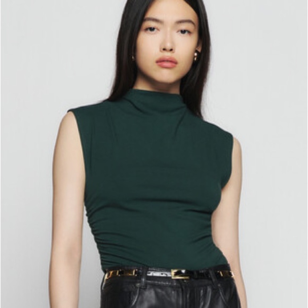 Reformation Lindy Knit Top- Hunter Green